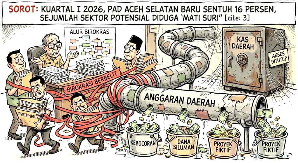PAD Aceh Selatan Baru Sentuh 16 Persen di Kuartal I 2026, Sektor Potensial Diduga ‘Mati Suri’