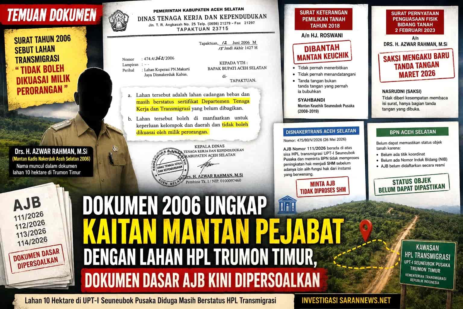 Ungkap Kaitan Mantan Pejabat dengan Lahan HPL Trumon Timur, Sebagian Dokumen Dasar AJB Kini Dipersoalkan