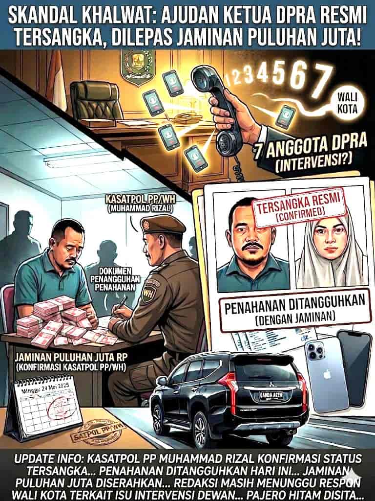 RESMI TERSANGKA! KASUS KHALWAT AJUDAN KETUA DPRA DITANGGUHKAN, JAMINAN PULUHAN JUTA, ISU INTERVENSI MENGUAT
