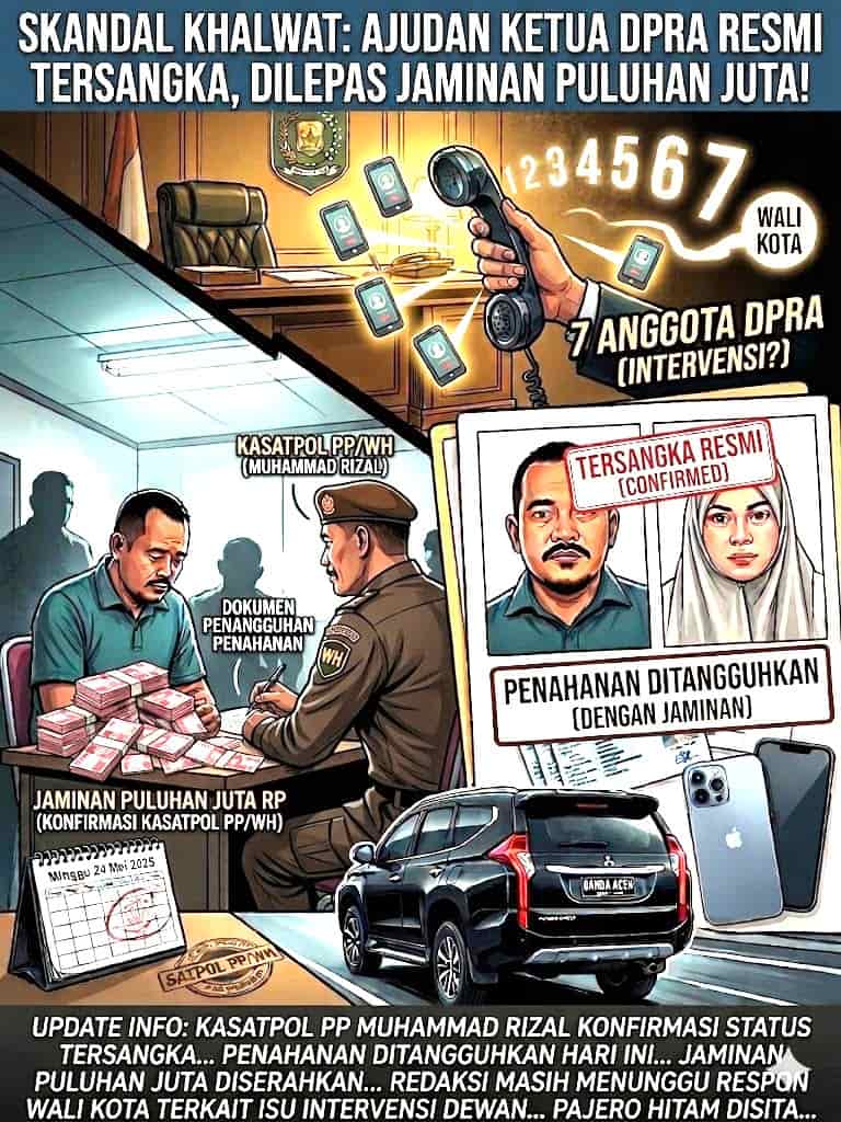 RESMI TERSANGKA! KASUS KHALWAT AJUDAN KETUA DPRA DITANGGUHKAN, JAMINAN PULUHAN JUTA, ISU INTERVENSI MENGUAT