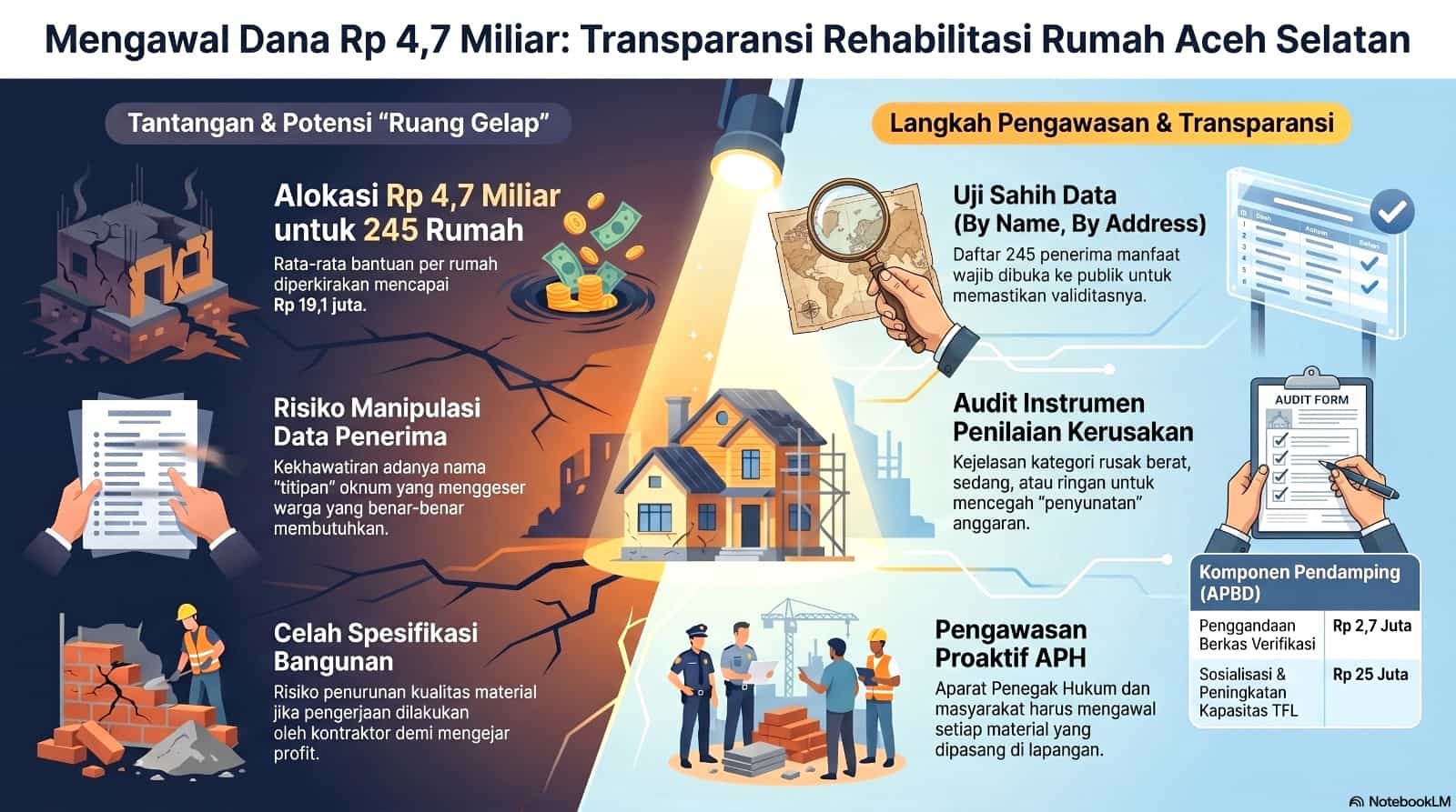 Mengawal Rp 4,7 Miliar Dana Rehab 245 Rumah Bencana BNPB di Aceh Selatan: Jangan Ada ‘Ruang Gelap’ Data Penerima