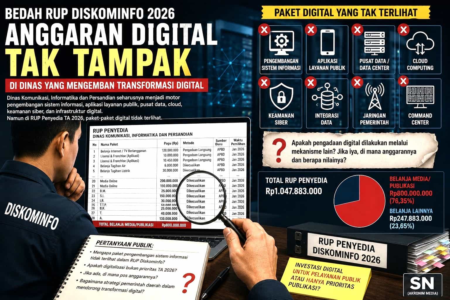 Ketika Anggaran Digital Tak Tampak di Dinas yang Mengemban Transformasi Digital di Aceh Selatan