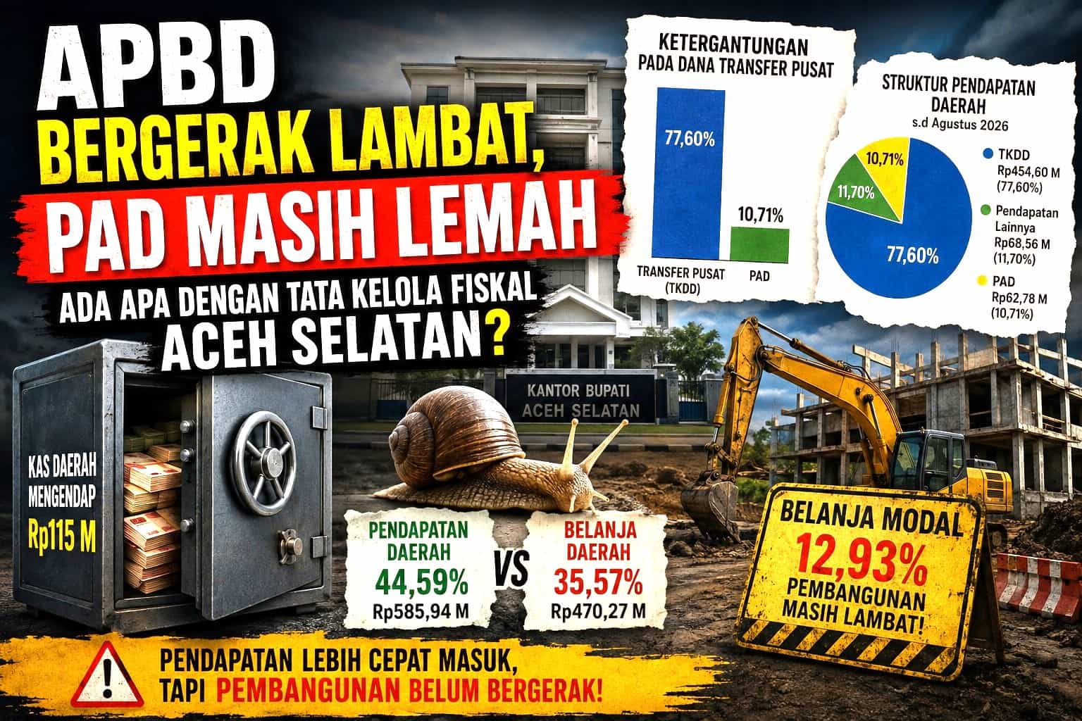 APBD Bergerak Lambat, PAD Masih Lemah: Ada Apa dengan Tata Kelola Fiskal Aceh Selatan?