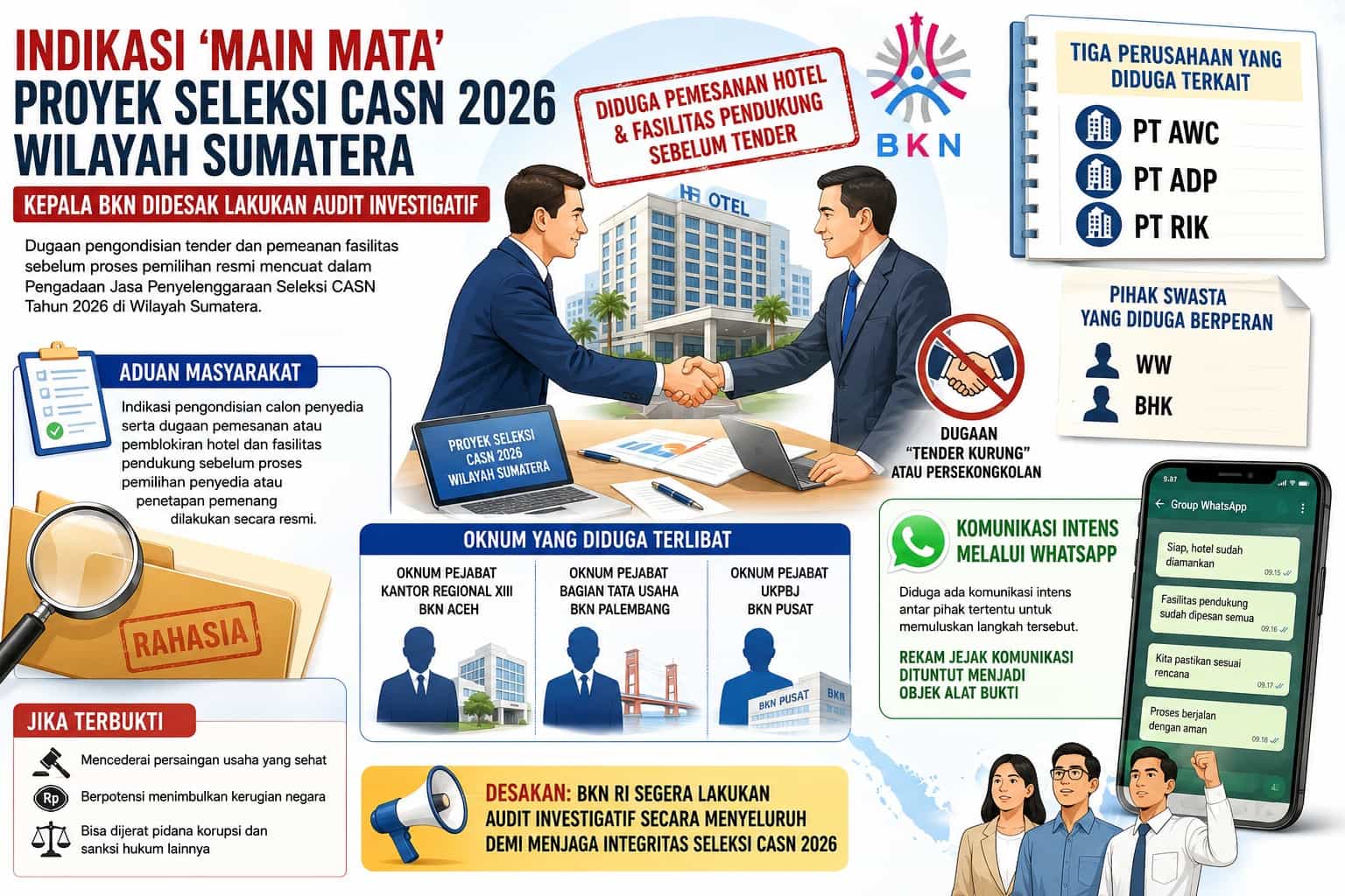 Indikasi ‘Main Mata’ Proyek Seleksi CASN 2026 Wilayah Sumatera, Kepala BKN Didesak Lakukan Audit Investigatif