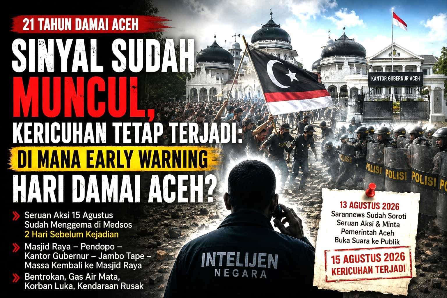 Sinyal Sudah Muncul, Kericuhan Tetap Terjadi: Di Mana Early Warning Hari Damai Aceh?