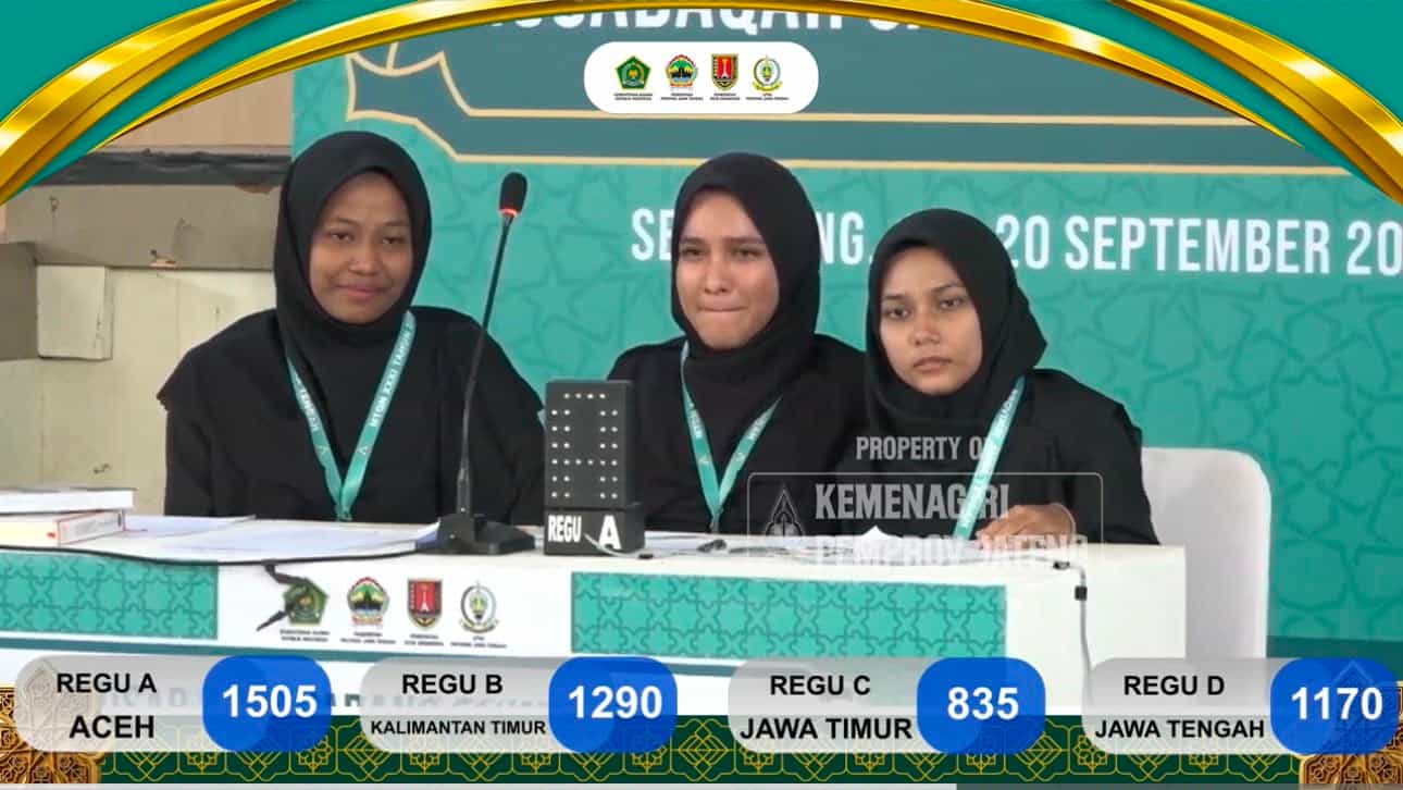 Tampil Impresif di MTQN XXXI 2026, Regu Fahmil Qur’an Putri Aceh Raih Juara 1 Nasional Usai Sabet 1.505 Poin