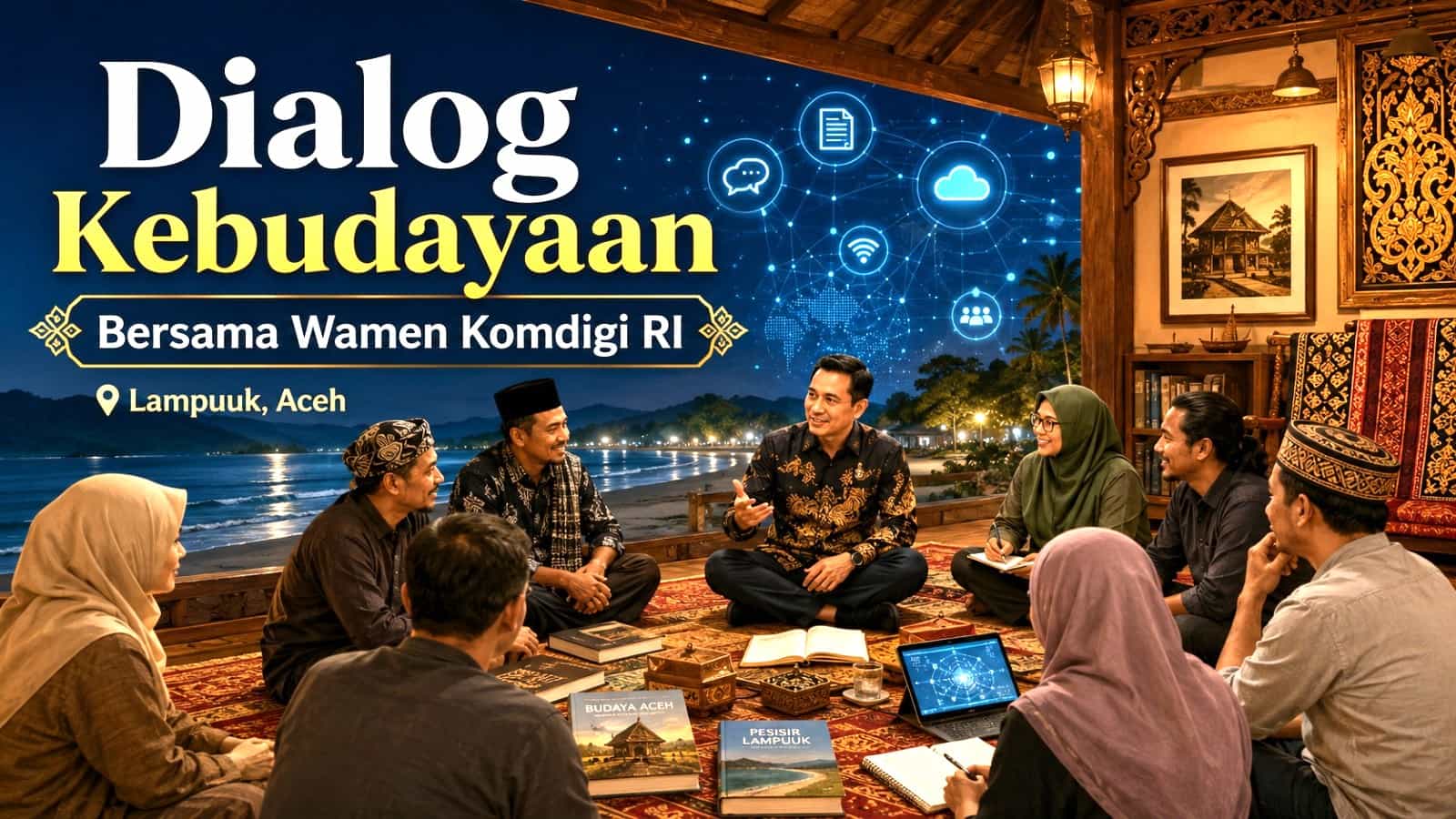 Dialog Kebudayaan Bersama Wamen Komdigi RI Digelar di Lampuuk, Libatkan 104 Peserta