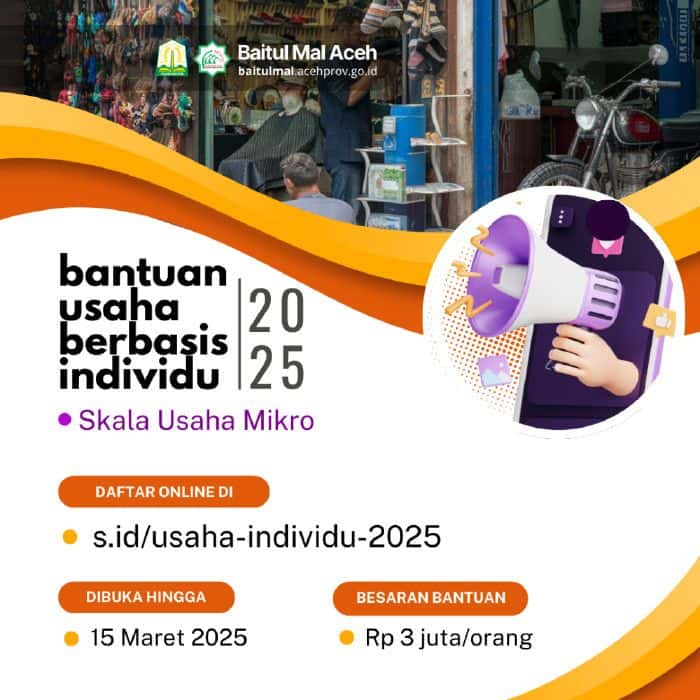 Baitul Mal Aceh Beri Bantuan Usaha Berbasis Individu, Berikut Syaratnya