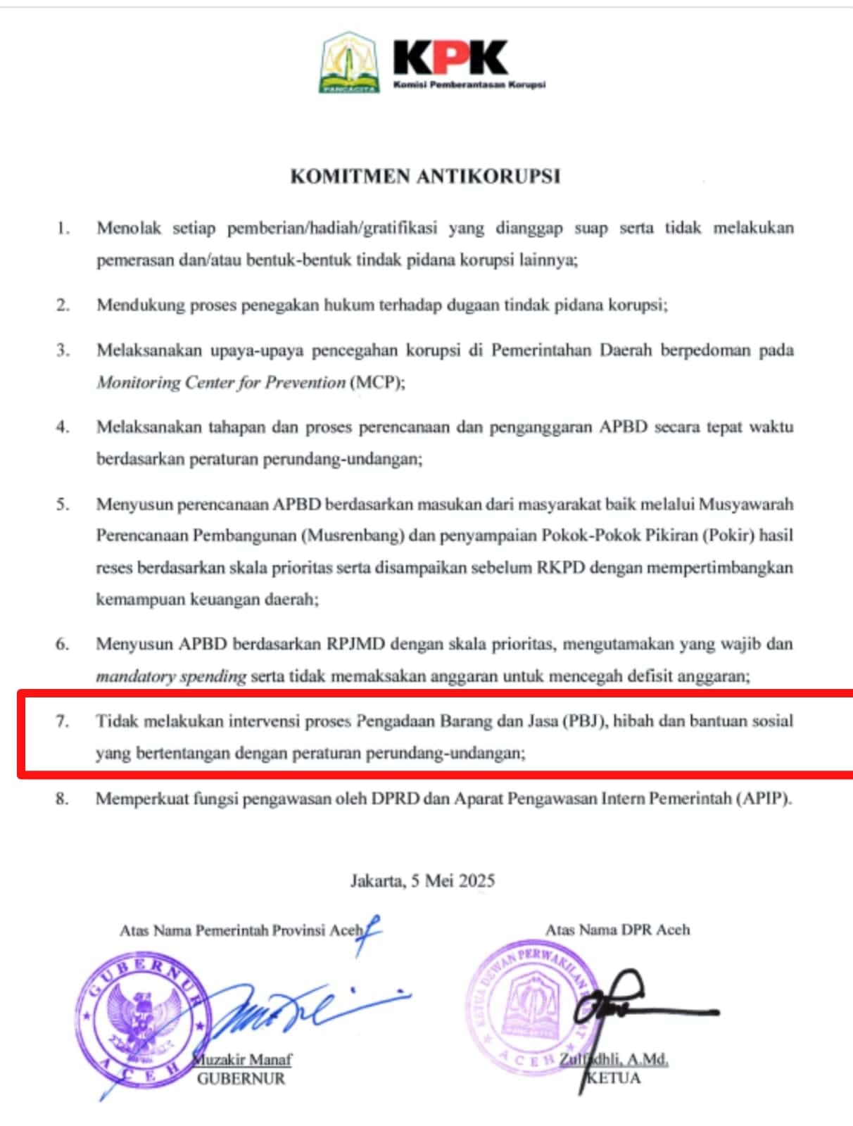 Komitmen Antikorupsi Kepala Daerah dan DPRA, Seremoni atau Jalan Nyata Pencegahan Korupsi?