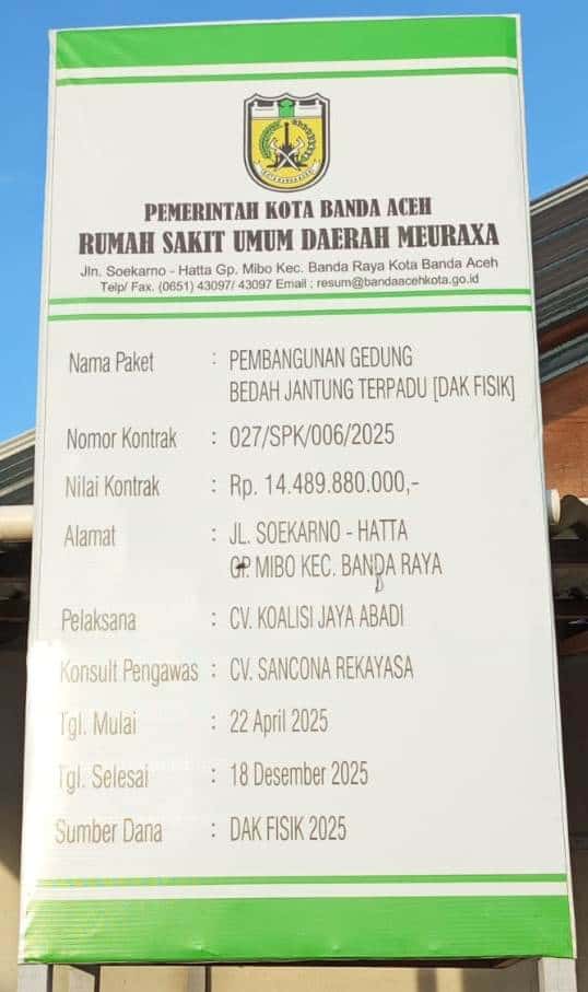 Proyek RSUD Meuraxa Banda Aceh Diduga Tak Diawasi, FORMAKI Temukan Pelanggaran K3 dan Minim Transparansi