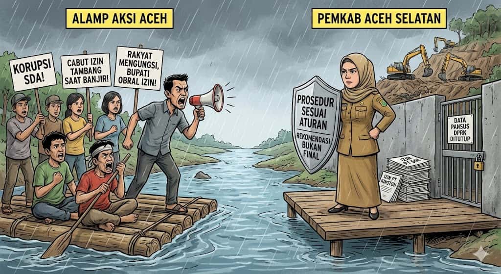 Bola Panas Izin Tambang: Serangan Balik Alamp Aksi, Tameng Kertas Pemkab, dan Menanti Taring Pansus DPRK