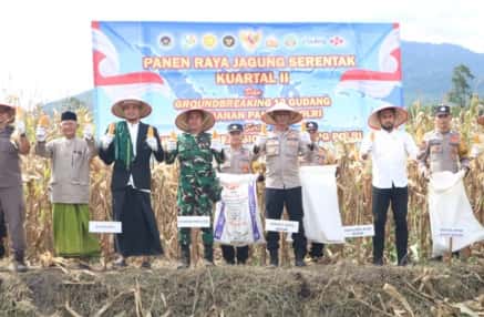 Panen Jagung Serentak, Polres Aceh Besar Perkuat Pangan