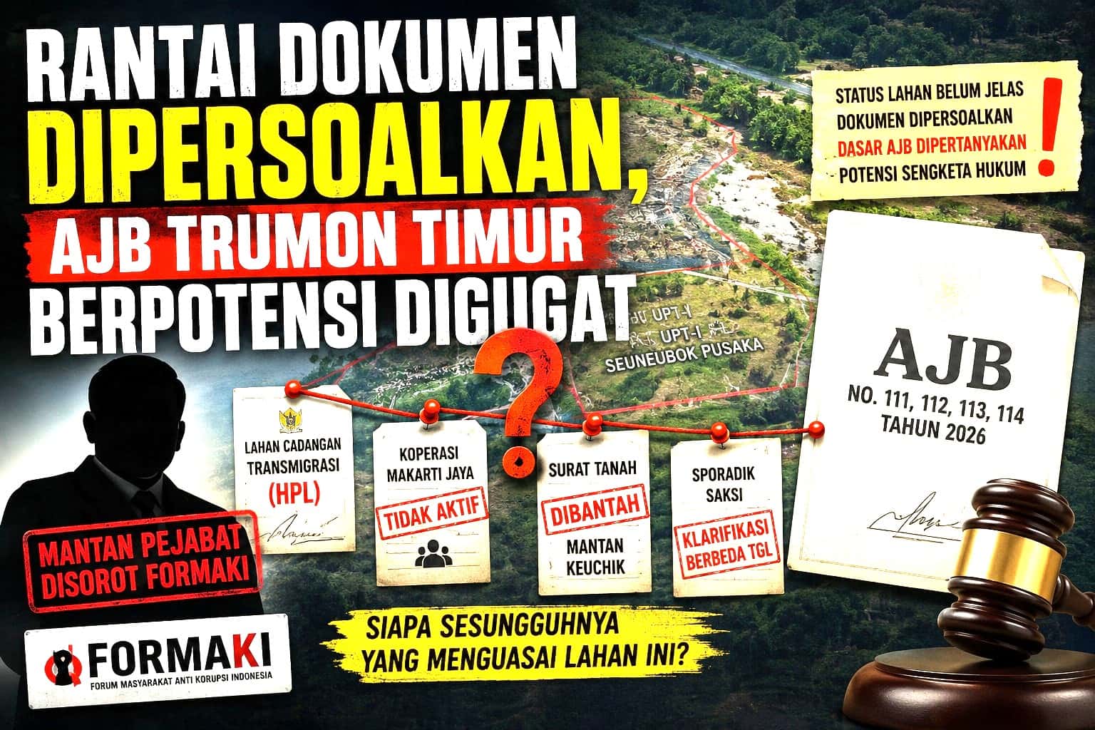 Rantai Dokumen Dipersoalkan, AJB Trumon Timur Berpotensi Digugat
