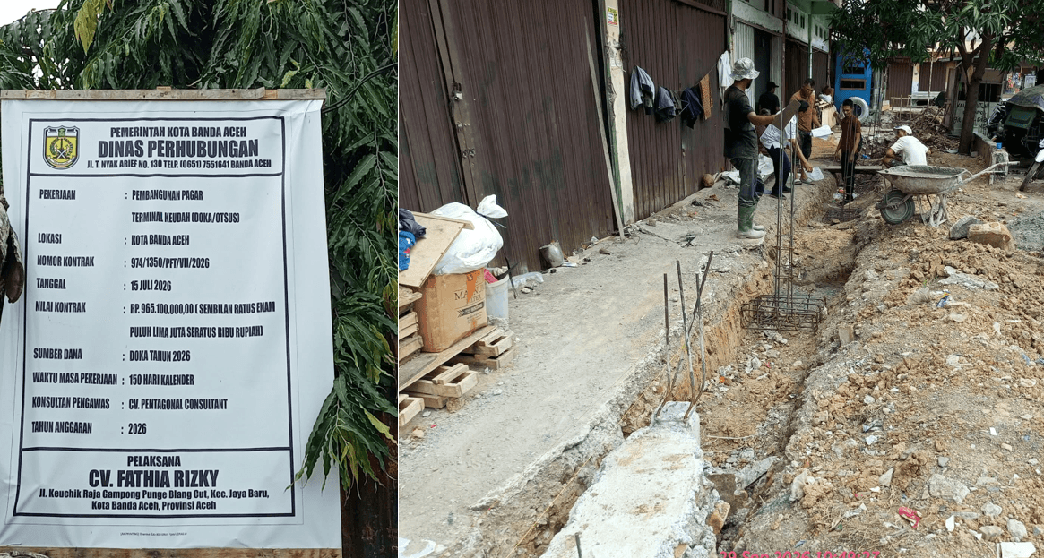 Bobrok Proyek Pagar Terminal Keudah Rp 965 Juta: Galian Curi Kedalaman 30 Cm, Konsultan ‘Gaib’ di Lapangan