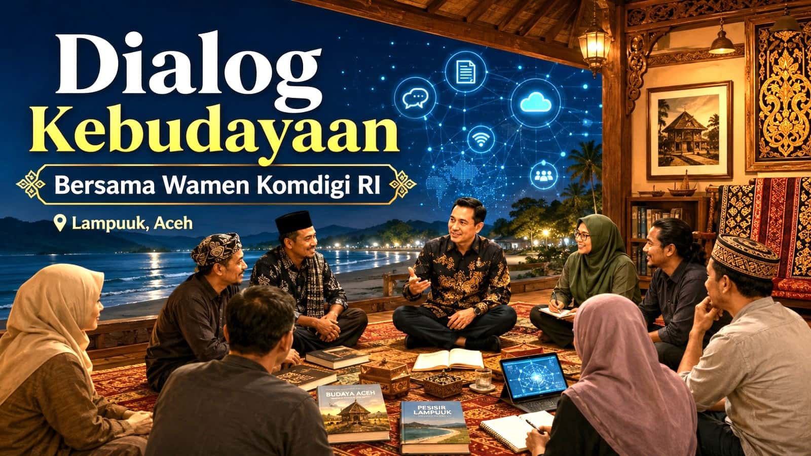Dialog Kebudayaan Bersama Wamen Komdigi RI Digelar di Lampuuk, Libatkan 104 Peserta