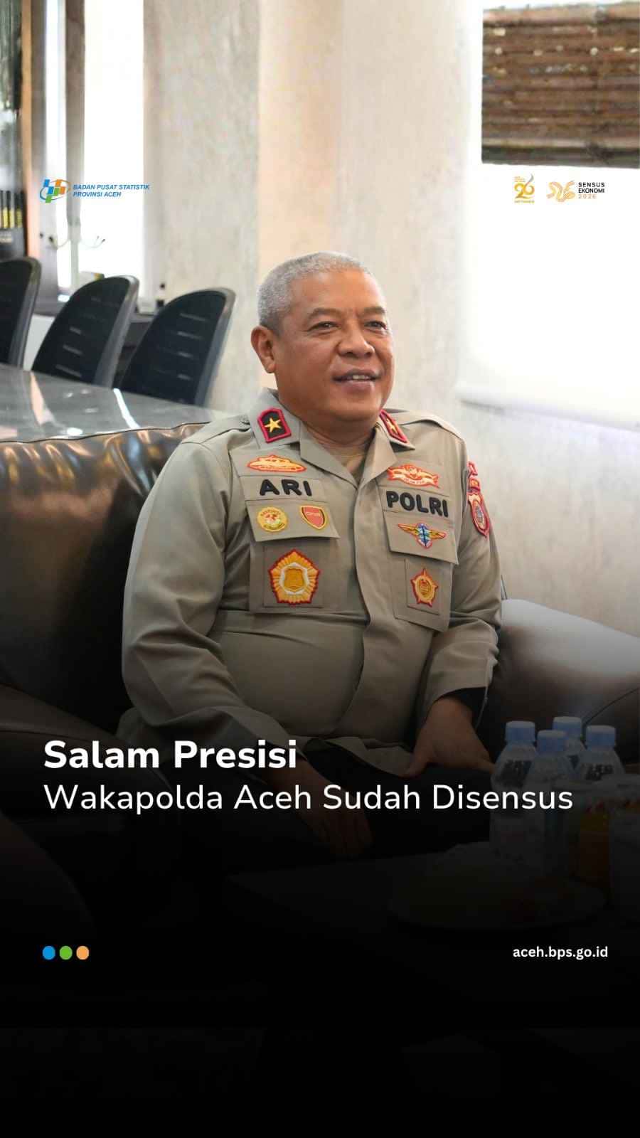Petugas Sensus Ekonomi 2026 mendata Wakapolda Aceh Brigjen Pol. Ari Wahyu Widodo di Banda Aceh.
