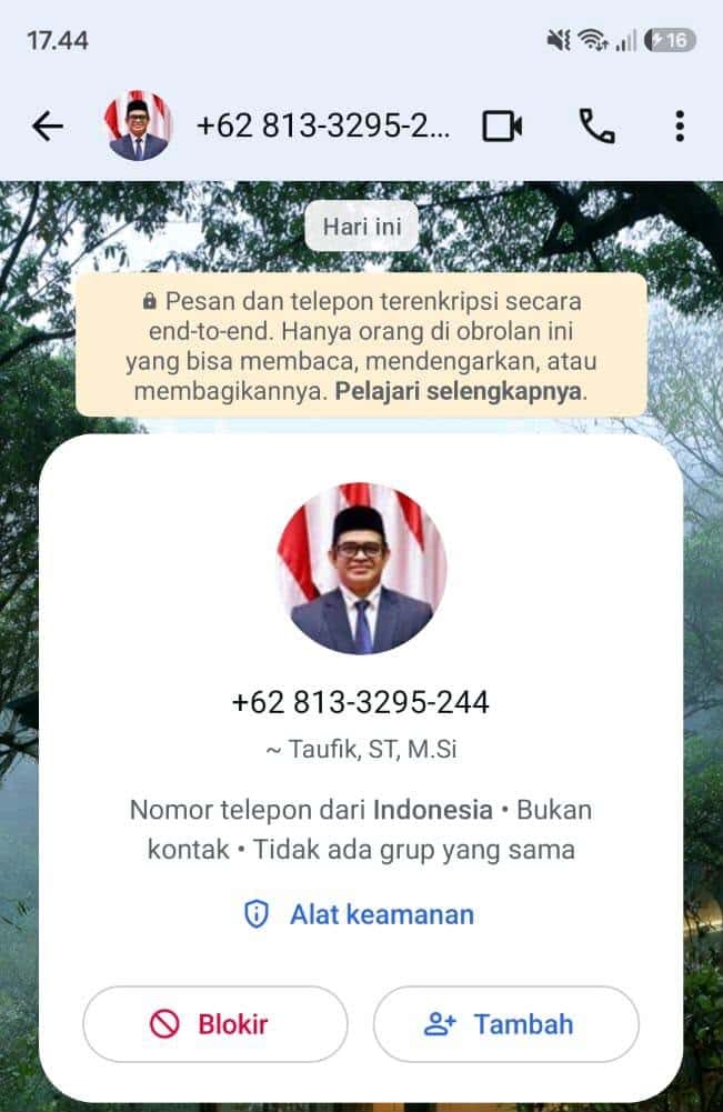 Mencatut Identitas Pejabat, Plt Sekda Aceh Taufik Minta Masyarakat Waspadai Nomor WhatsApp Palsu