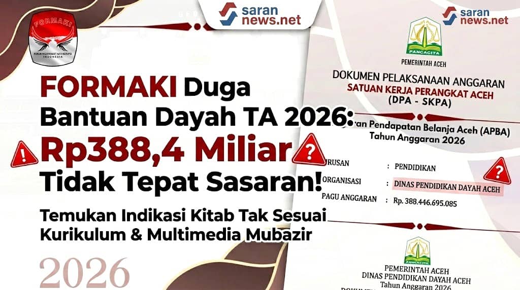 FORMAKI Soroti Indikasi Bantuan Pendidikan Dayah Aceh 2026 Tidak Tepat Sasaran