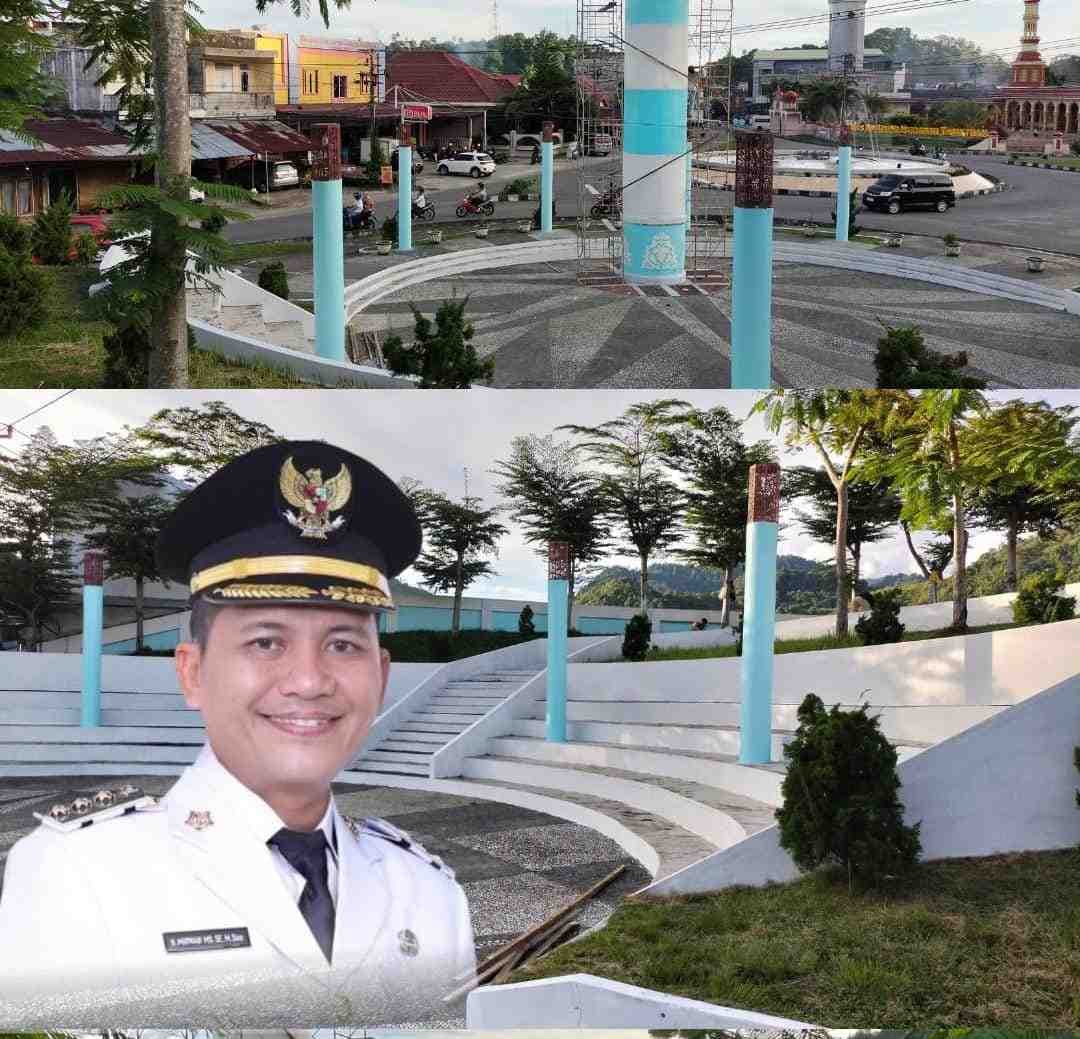 Gandeng Bank Aceh Syari’ah, H.Mirwan Rehab Taman Kota  Bundaran Air Mancur MI