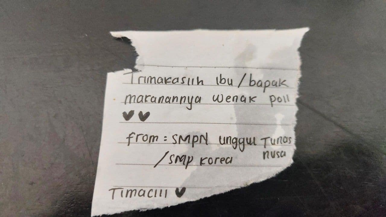 Secarik Surat MBG Siswa di Abdya