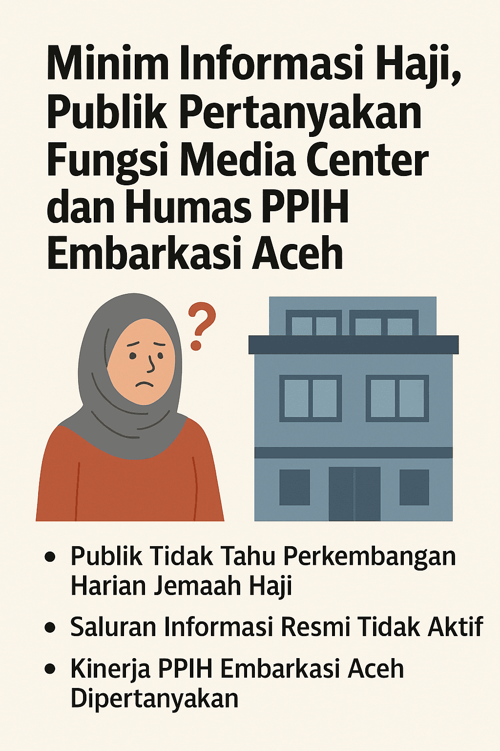Minim Informasi Haji, Publik Pertanyakan Fungsi Media Center dan Humas PPIH Embarkasi Aceh