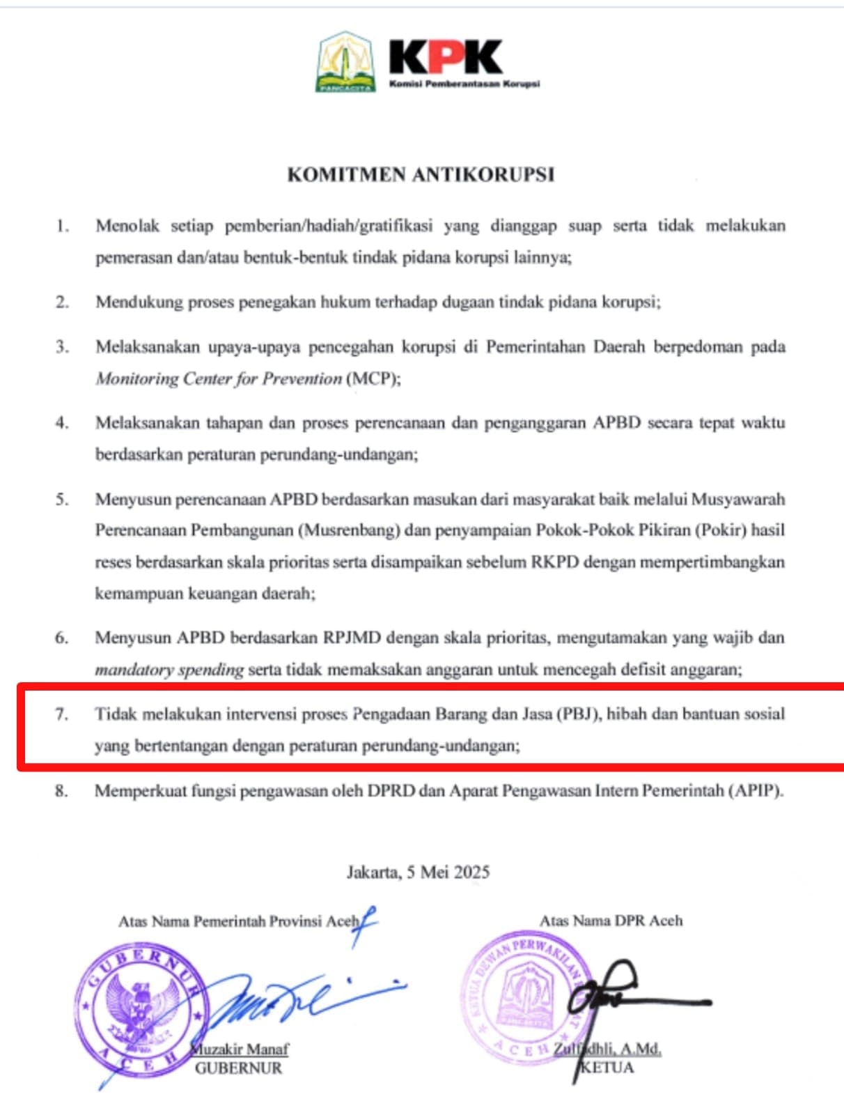 Komitmen Antikorupsi Kepala Daerah dan DPRA, Seremoni atau Jalan Nyata Pencegahan Korupsi?