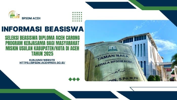 Pendaftaran Beasiswa Diploma Aceh Carong 2025 Resmi Dibuka