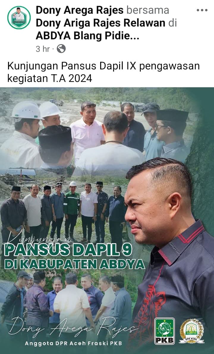 Anggota DPR Aceh Publikasi Kunjungan Pengawasan, Transparansi Kelembagaan Dewan Dipertanyakan