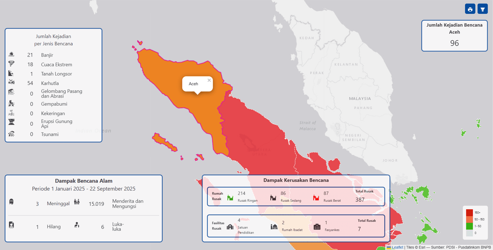 Aceh Alami 96 Bencana dengan Korban Jiwa, Ribuan Pengungsi, dan Ratusan Rumah Rusak Sejak Awal Tahun
