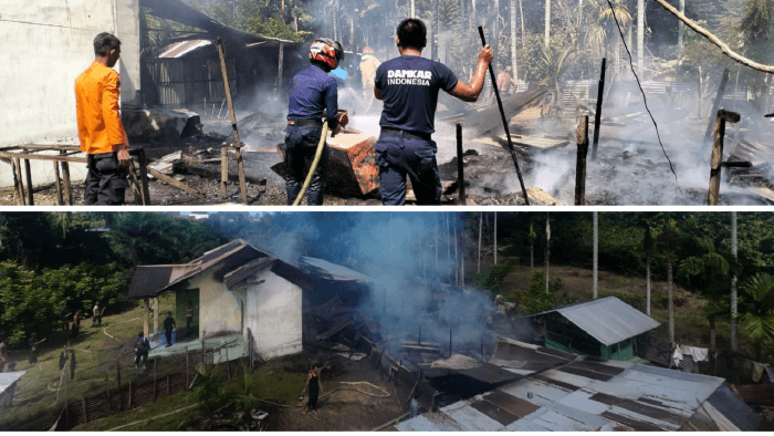 Sebuah rumah dan usaha ternak ayam di Johan Pahlawan, Aceh Barat, ludes terbakar. Kerugian ditaksir Rp200 juta