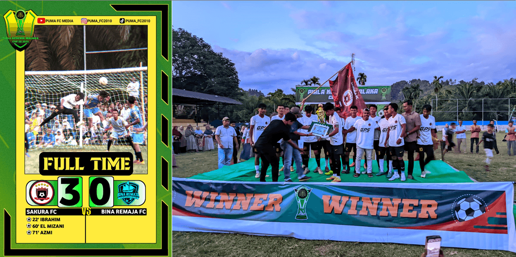 Tekuk Bina Remaja 3-0, Sakura FC Raih Gelar Juara Piala Keuchik Malaka Cup III 2025