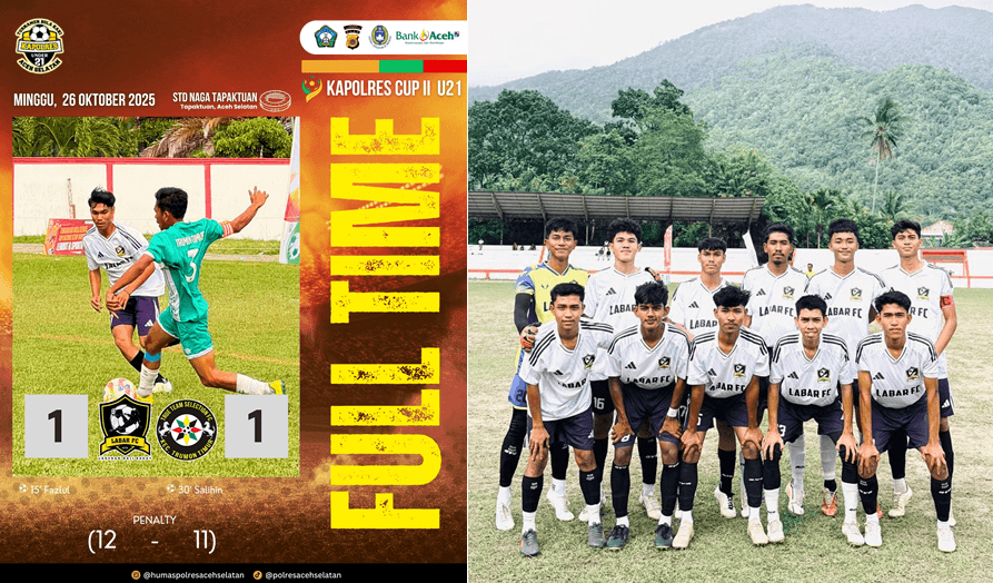 Lewat Drama Adu Penalti 12-11, Labar FC Tumbangkan Trumon Timur, di Turnamen Kapolres Cup U-21