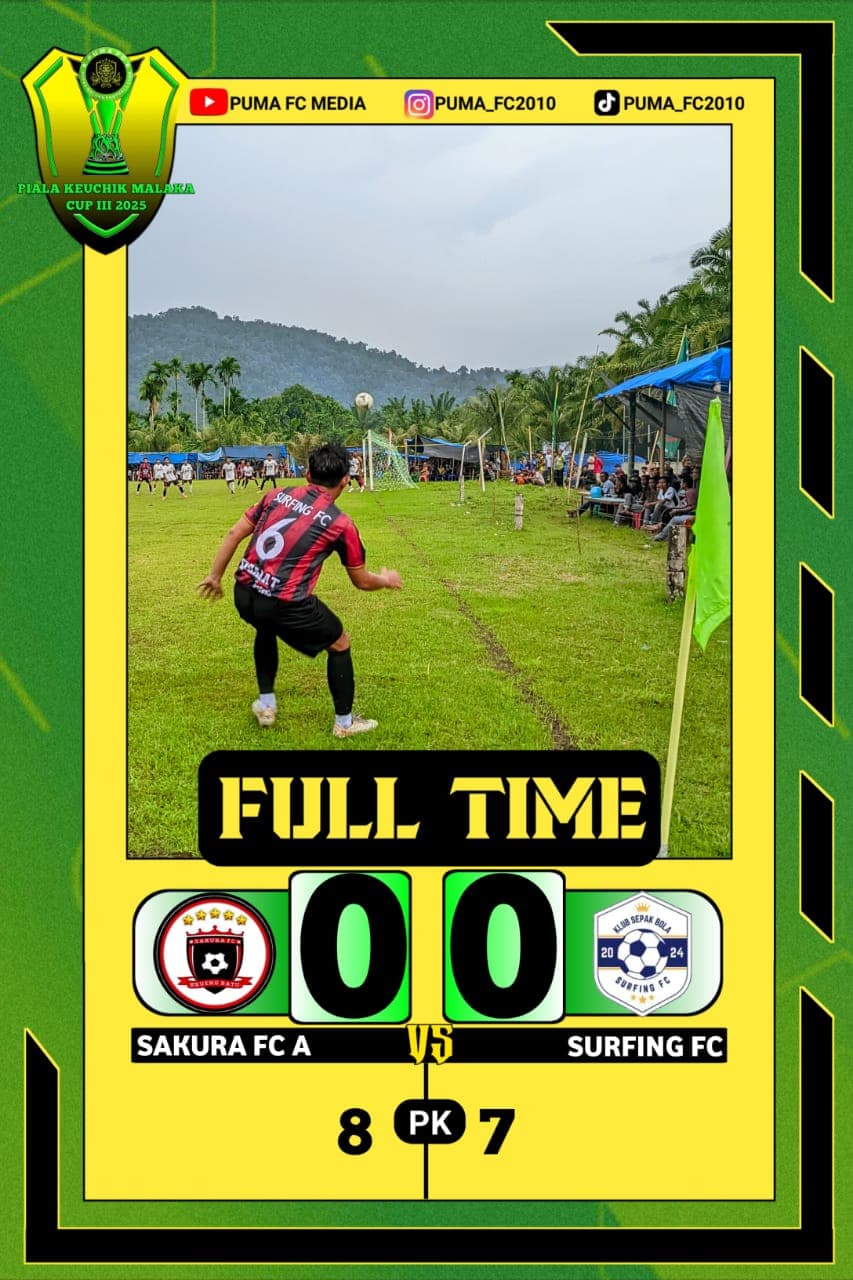 Lewat Drama Adu Penalti, Sakura FC A Singkirkan Surfing FC dari Piala Keuchik Malaka Cup III 2025