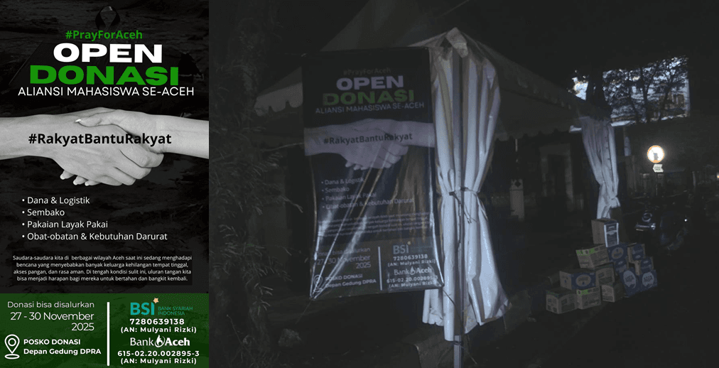 Solidaritas Tanpa Henti, Mahasiswa Aceh Buka Posko Donasi 24 Jam di Depan DPRA