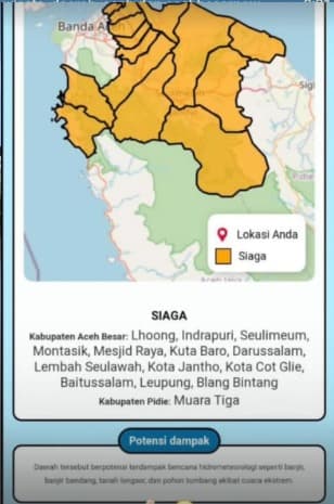 Viral Peta “Zona Siaga” Tanpa Penjelasan, Warga Pinggiran Krueng Aceh Panik Meski Hujan Reda