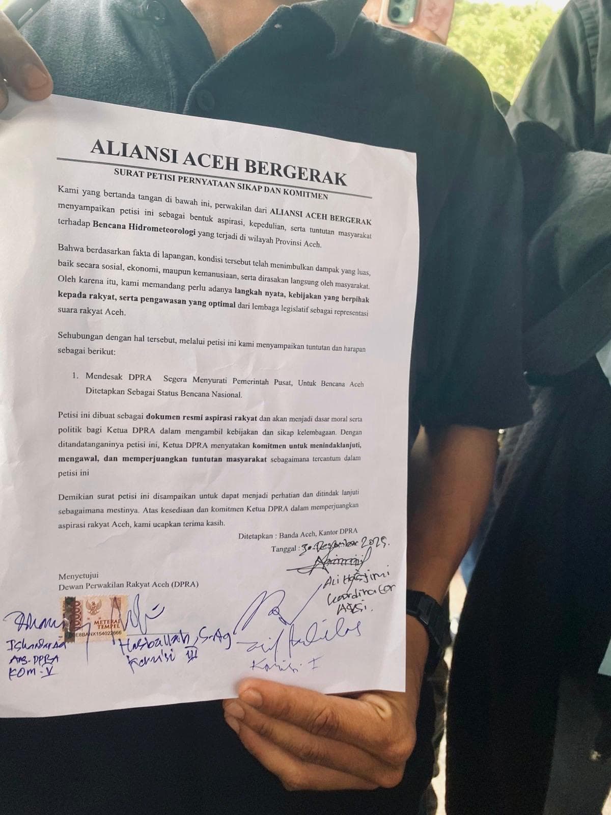Sah! 3 Anggota DPRA Teken Petisi, Sepakat Desak Jakarta Tetapkan Aceh “Darurat Bencana Nasional”