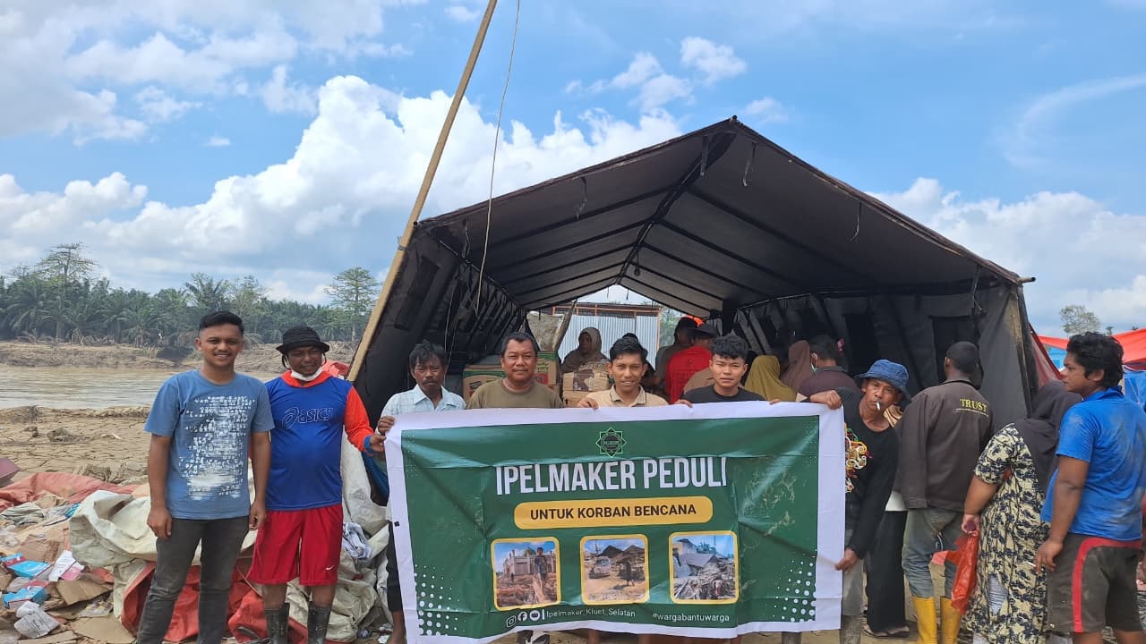 Tiba di Aceh Tamiang, Bantuan Warga Kedai Runding dan IPELMAKER Disambut Antusias Korban Banjir