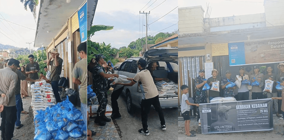 Muspika Labuhanhaji Barat Lepas Bantuan Komunitas Serimba untuk Korban Banjir Gayo Lues