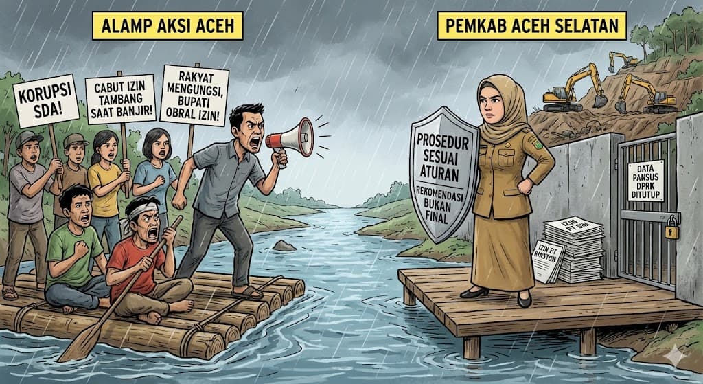 Bola Panas Izin Tambang: Serangan Balik Alamp Aksi, Tameng Kertas Pemkab, dan Menanti Taring Pansus DPRK