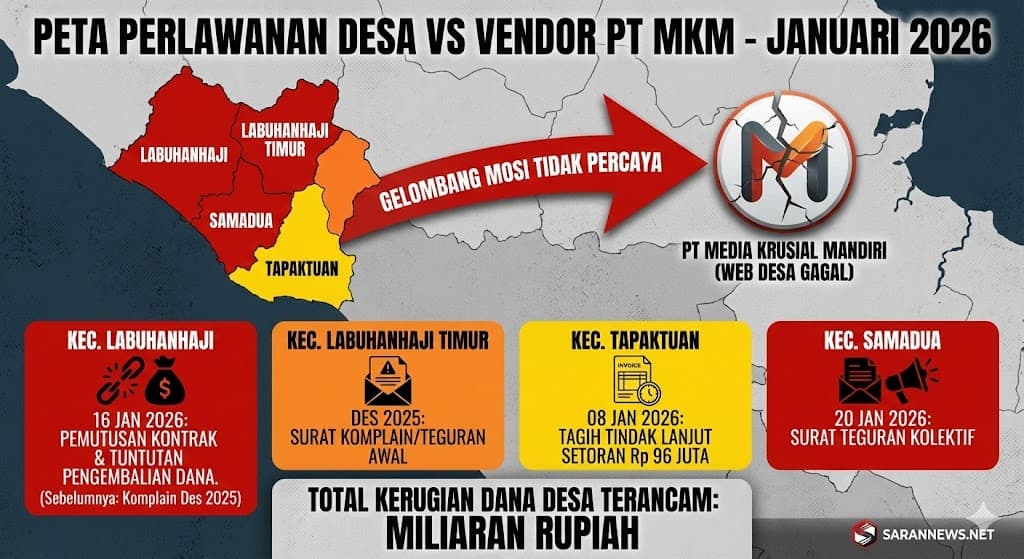 Proyek Website Desa Runtuh! Gelombang “Mosi Tidak Percaya” Meluas ke Samadua, Vendor Dikepung Tuntutan Empat Kecamatan