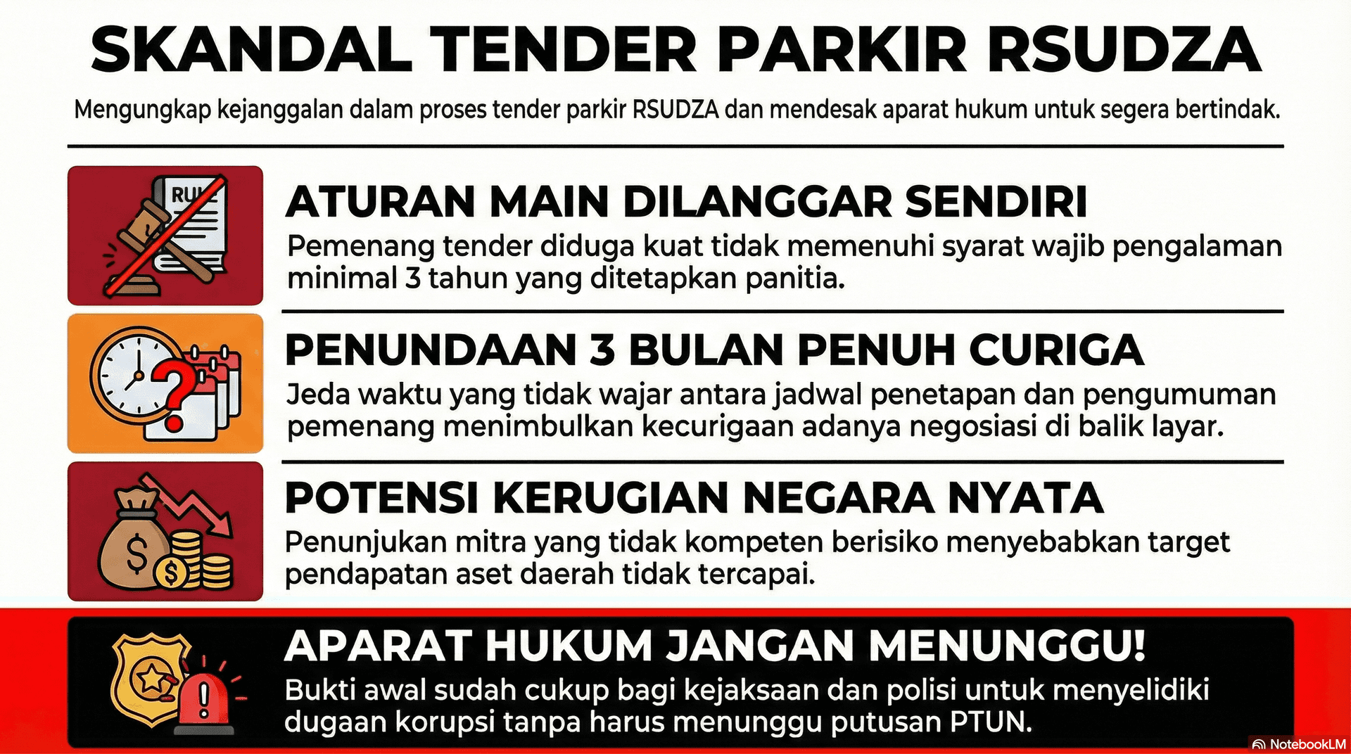 Aroma Tak Sedap di Parkir RSUDZA, Jaksa Tak Perlu Menunggu Palu PTUN