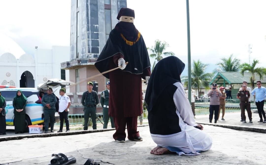 Inkrah, Tujuh Pelanggar Syariat Islam di Aceh Besar Jalani Eksekusi Cambuk di Kota Jantho