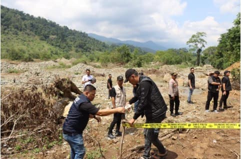 Aparat Gabungan Serbu Tambang Emas Ilegal di Siron, Gubuk Pemain Dibakar