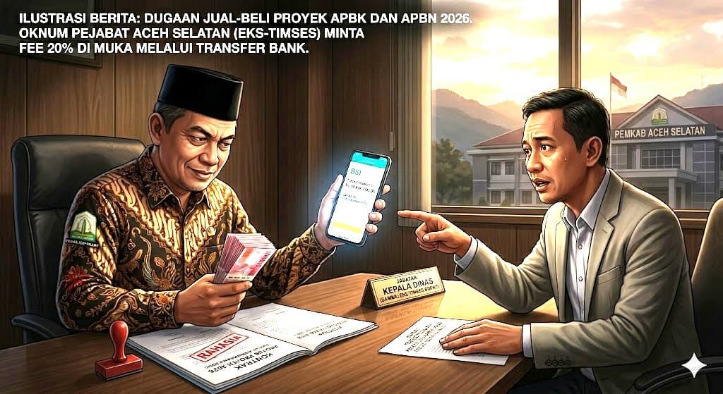 Modus “Jual” Proyek 2026: Oknum Pejabat Dinas-Dinas Strategis di Aceh Selatan Diduga Patok Fee 20 Persen di Muka