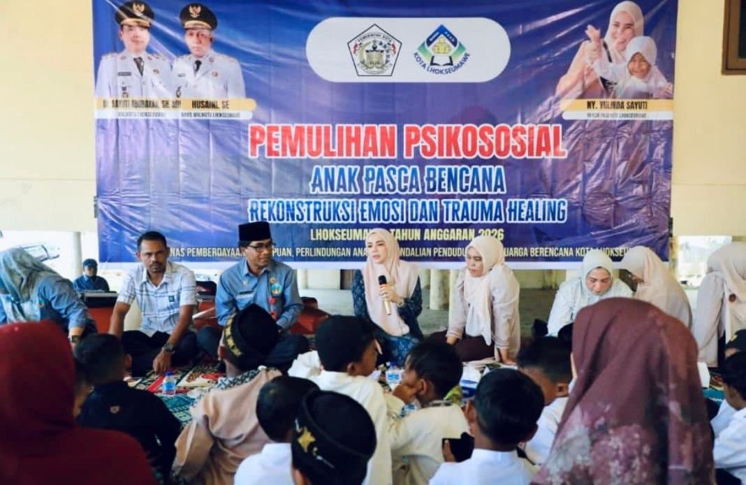 Upaya Pulihkan Psikologis Anak, Bunda PAUD Lhokseumawe Gelar Trauma Healing