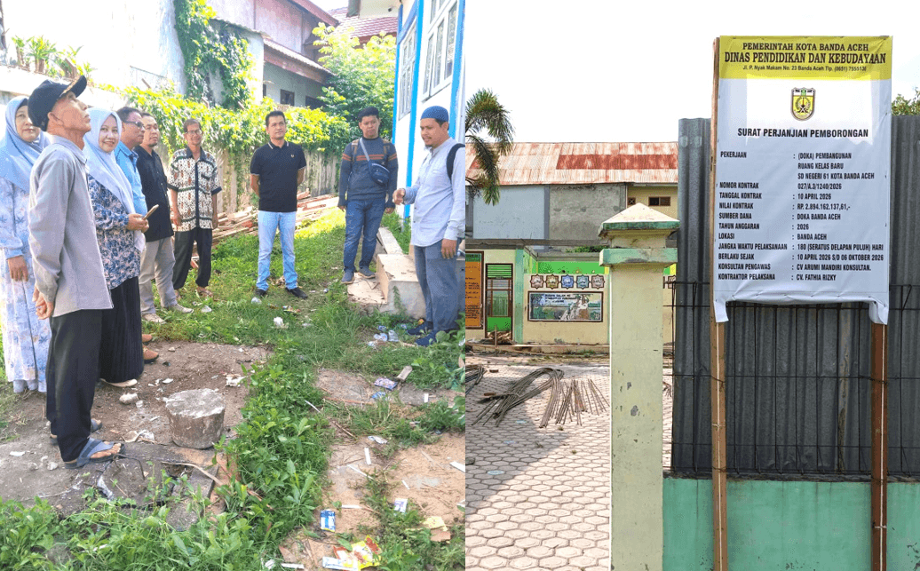 Proyek RKB SDN 61 Banda Aceh dimulai: Pengawasan Lapangan dan Keselamatan Kerja Jadi Sorotan, PPTK katanya telah ingatkan Rekanan