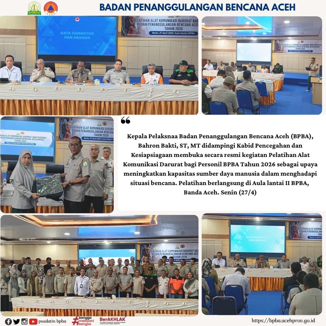 Perkuat Kesiapsiagaan Bencana, BPBA Gelar Pelatihan Alat Komunikasi Darurat 2026