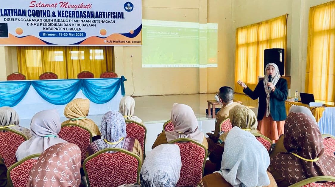 110 Guru SD di Bireuen Ikut Pelatihan Coding dan AI