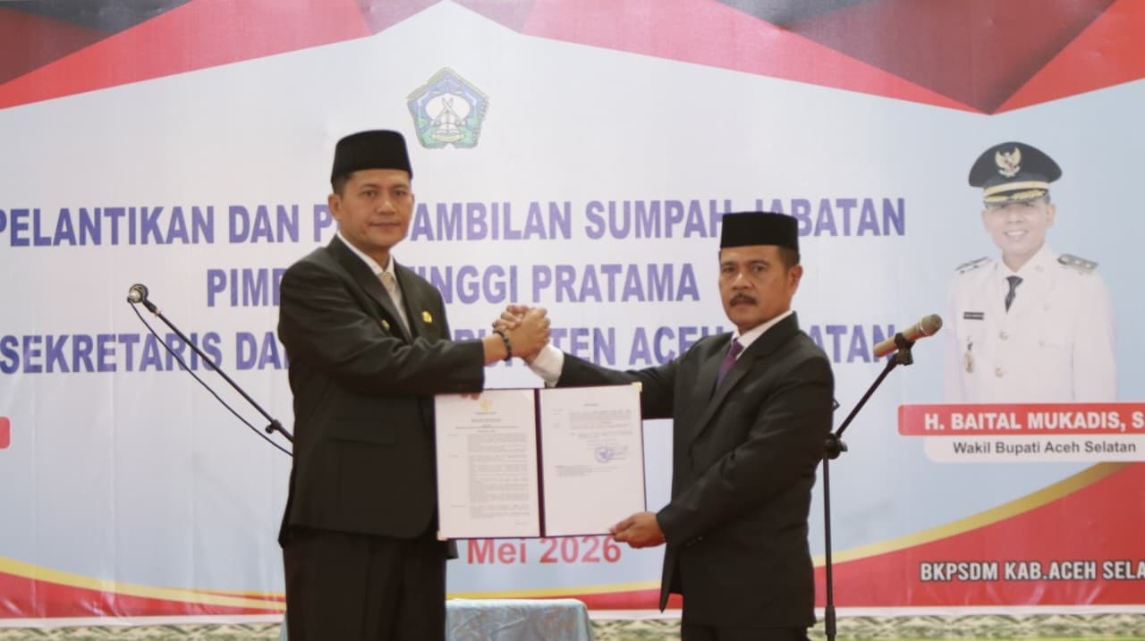 Bupati Aceh Selatan Resmi Lantik Diva Samudra Putra Sebagai Sekda Baru
