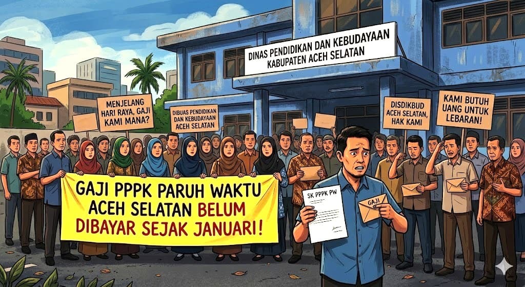 Diduga Tahan Gaji Ribuan PPPK Paruh Waktu, Disdikbud Aceh Selatan Dipertanyakan Menjelang Hari Raya